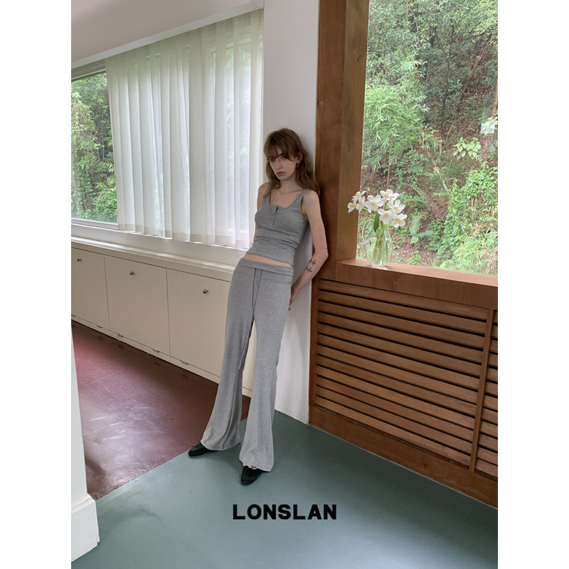 LONSLAN 론슬란 슬림 밴딩 스웻팬츠 트레이닝팬츠 베스트 나시세트 - 상세 이미지 3