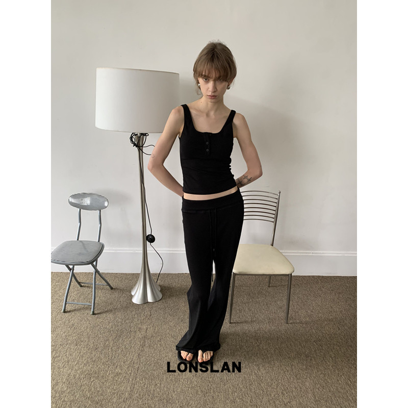 LONSLAN 론슬란 슬림 밴딩 스웻팬츠 트레이닝팬츠 베스트 나시세트 - 상세 이미지 2