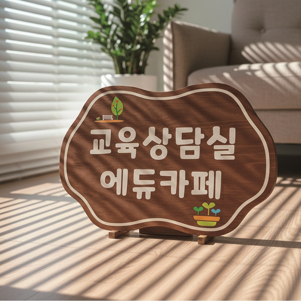 텃밭팻말 나무간판 우드표찰 수목장명패 안내판 푯말 전원주택문패 D443 - 상품 이미지