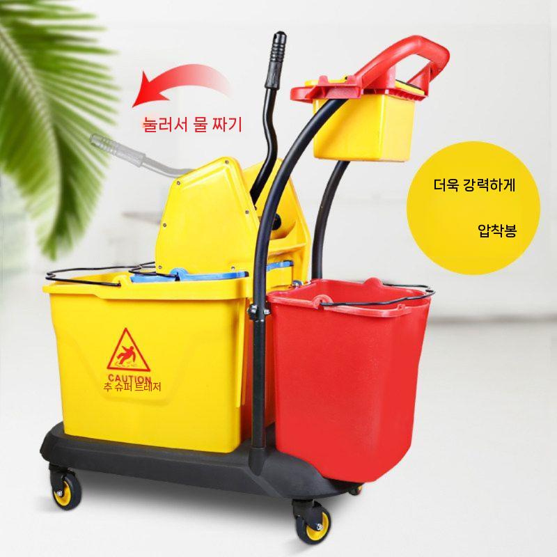 이동식 밀대통 탈수기 세척 버킷 물통 막대걸레 청소포 - 상세 이미지 5