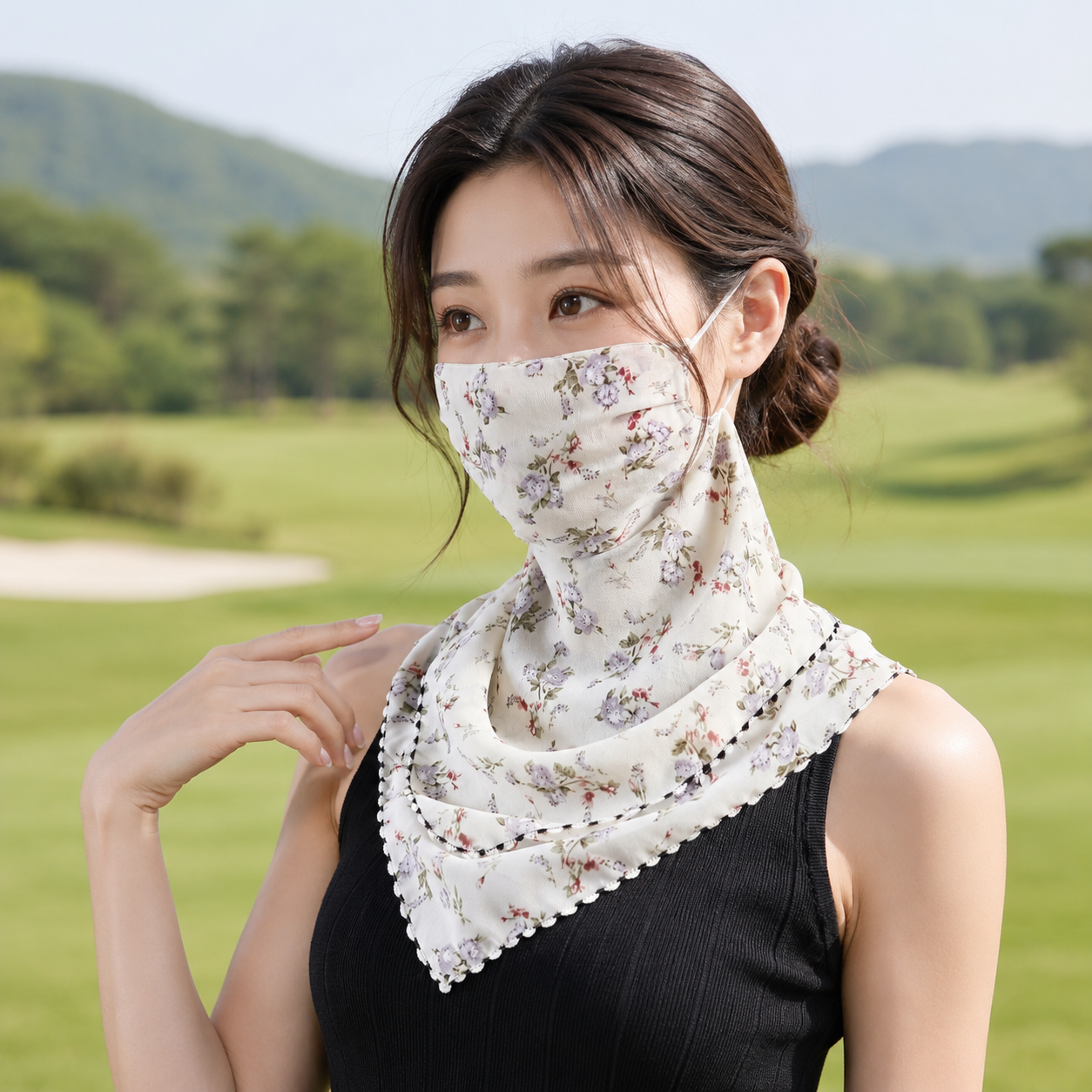 1+1 유브이 차단 안면 쿨 토시 멀티 나들이 스카프 볼 복면 마스크 여름 버프 조깅용 운전 - 상세 이미지 3