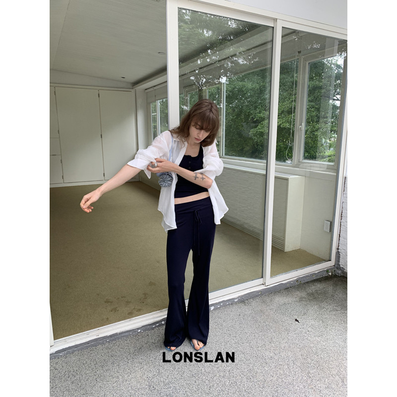 LONSLAN 론슬란 슬림 밴딩 스웻팬츠 트레이닝팬츠 베스트 나시세트 - 상세 이미지 4
