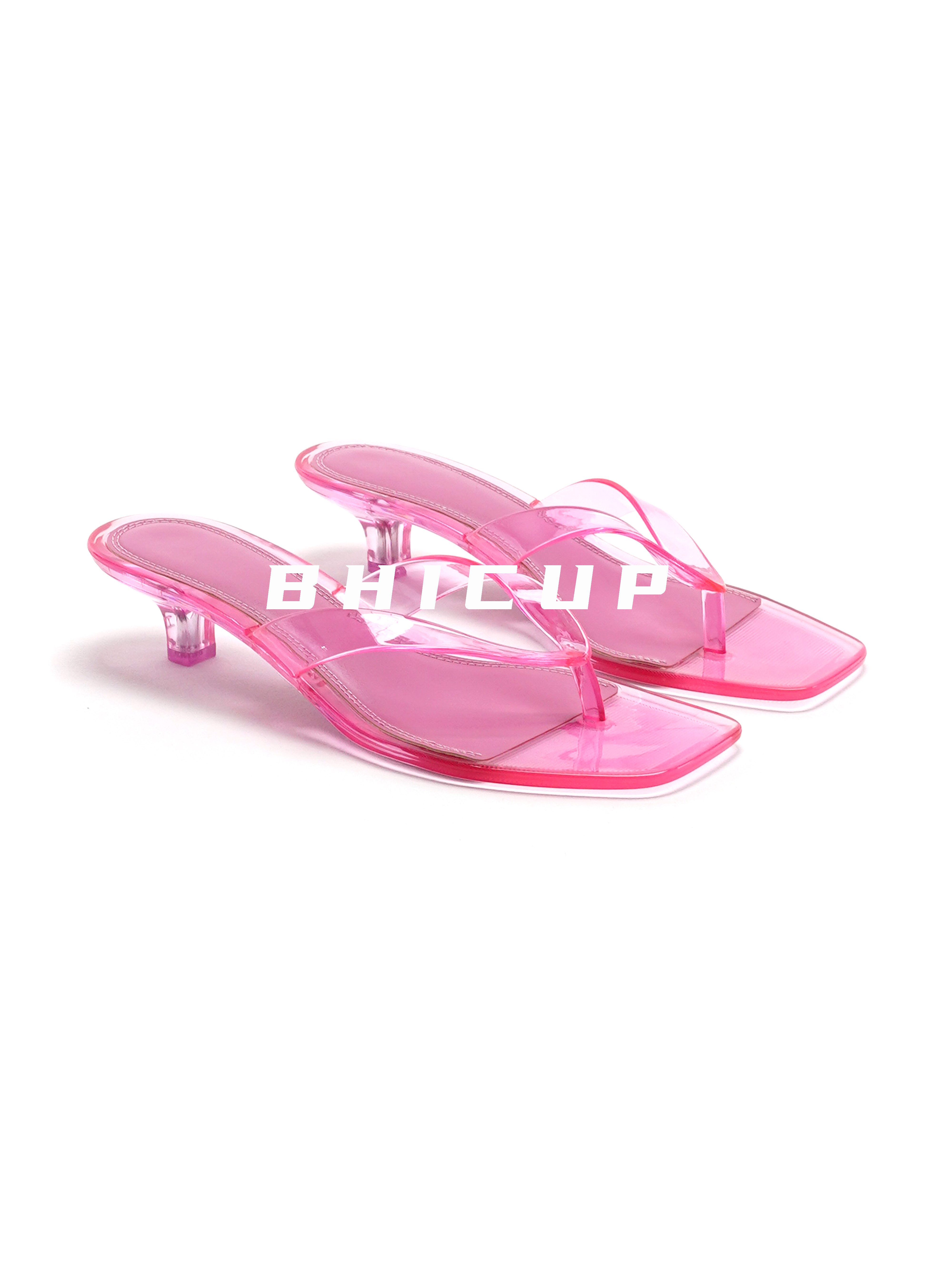 BHICUP 젤리슈즈 여자여름신발 여성 쪼리 투명 슬리퍼 플립플롭 PVC 방수 샌들 - 상세 이미지 5