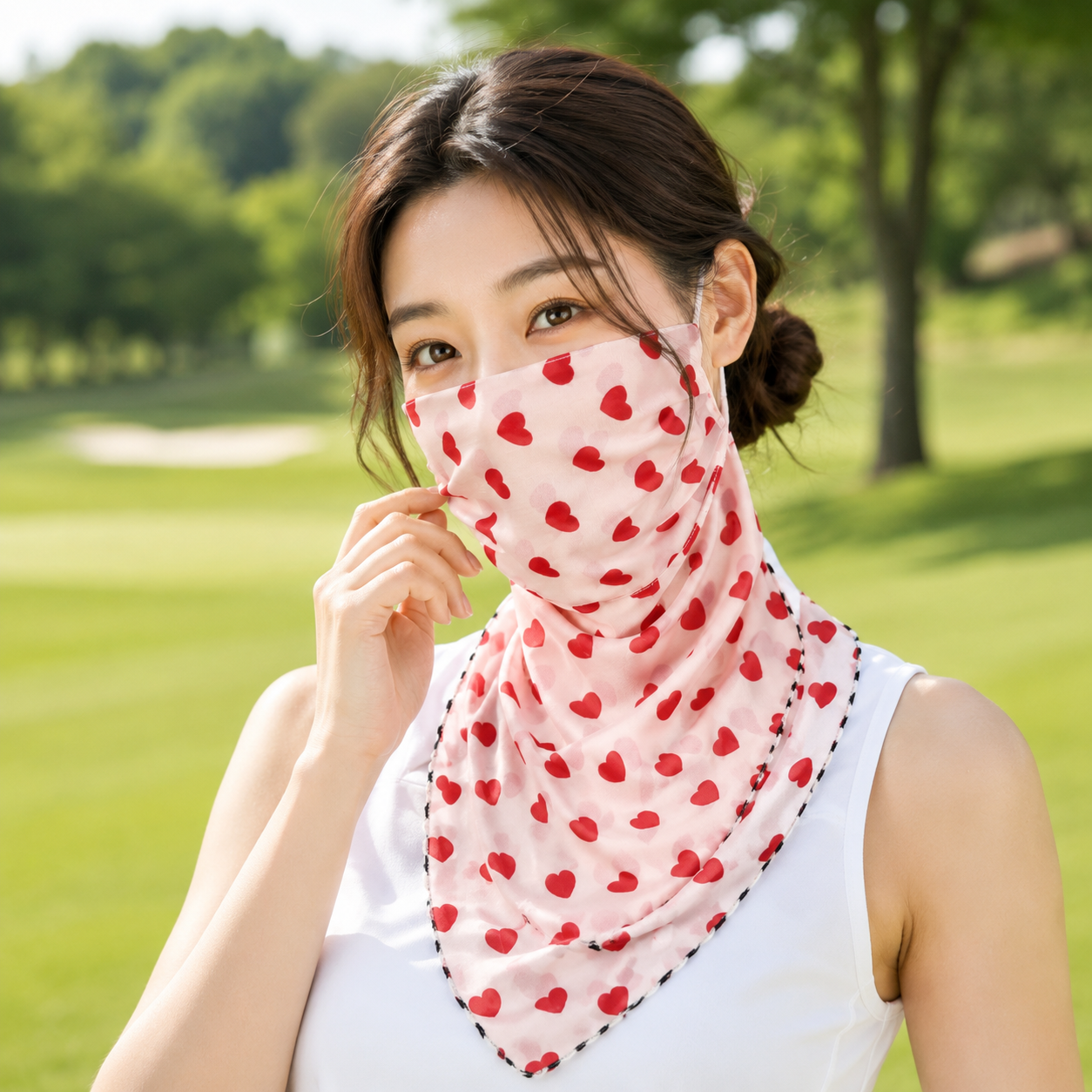 1+1 유브이 차단 안면 쿨 토시 멀티 나들이 스카프 볼 복면 마스크 여름 버프 조깅용 운전 - 상세 이미지 4