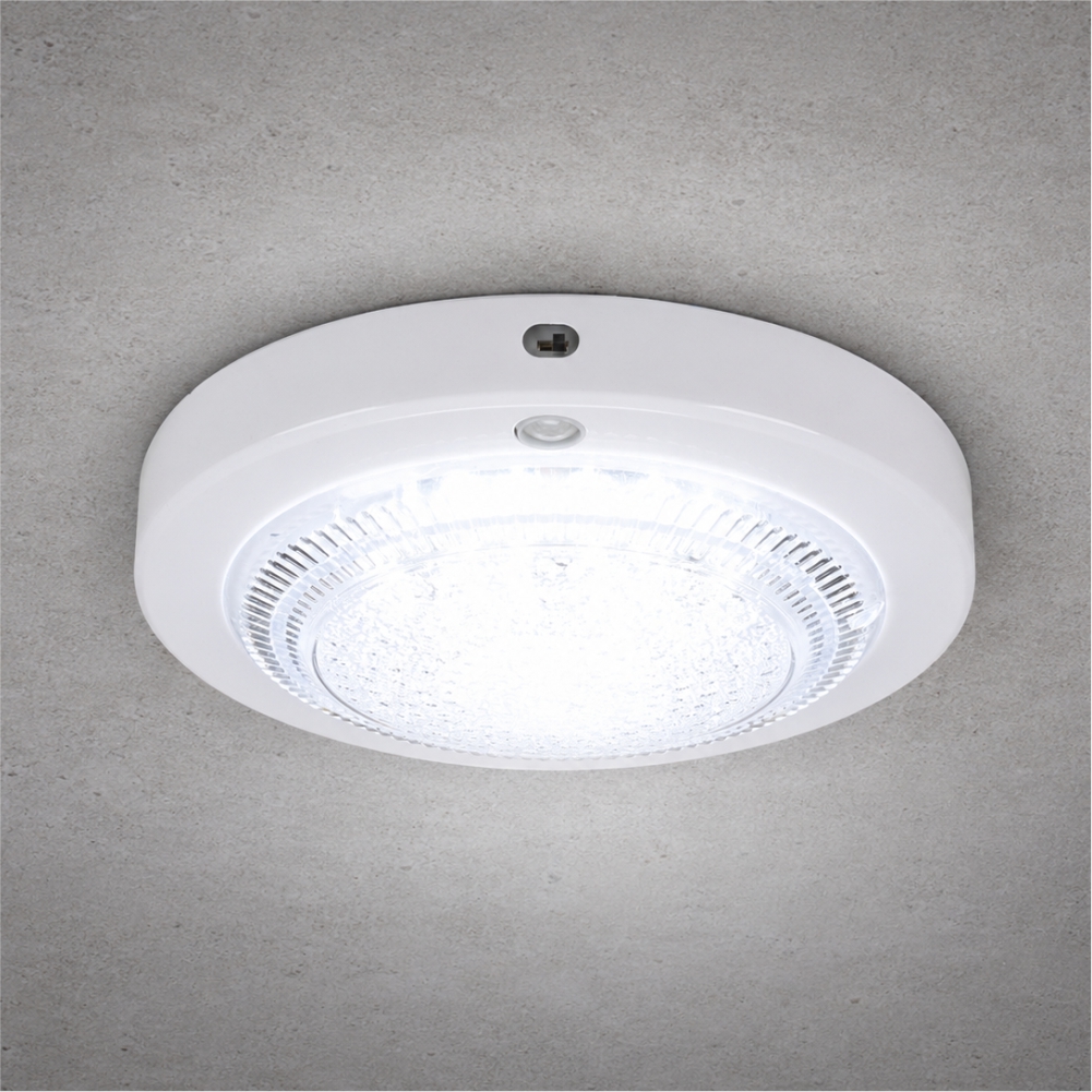 국산 LED 원형 센서등 15W 주광색 적외선 마이콤센서 계단 복도 현관조명 - 상품 이미지