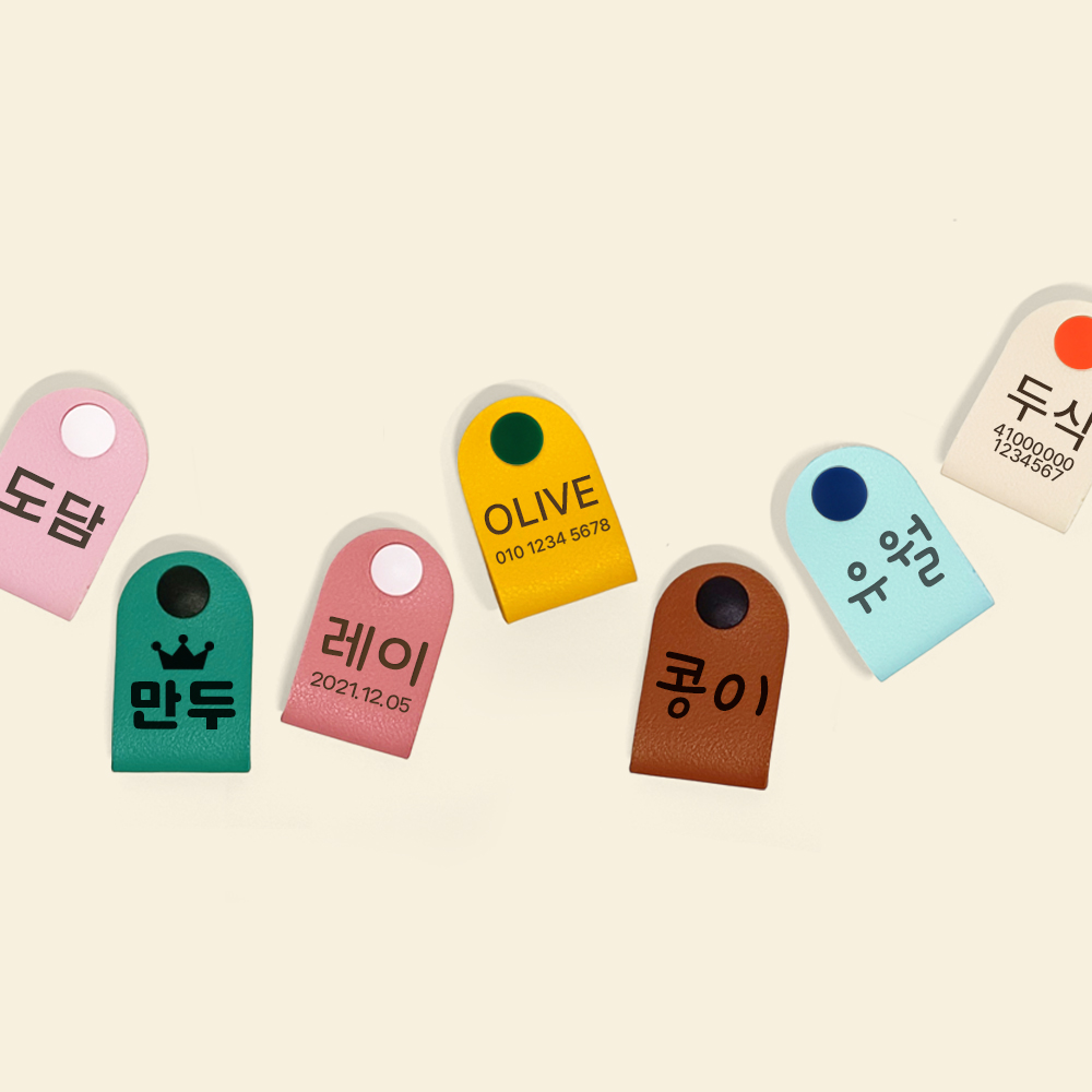 구바스 강아지 인식표 편리한 똑딱이 가죽이름표 미니백 - 상세 이미지 5