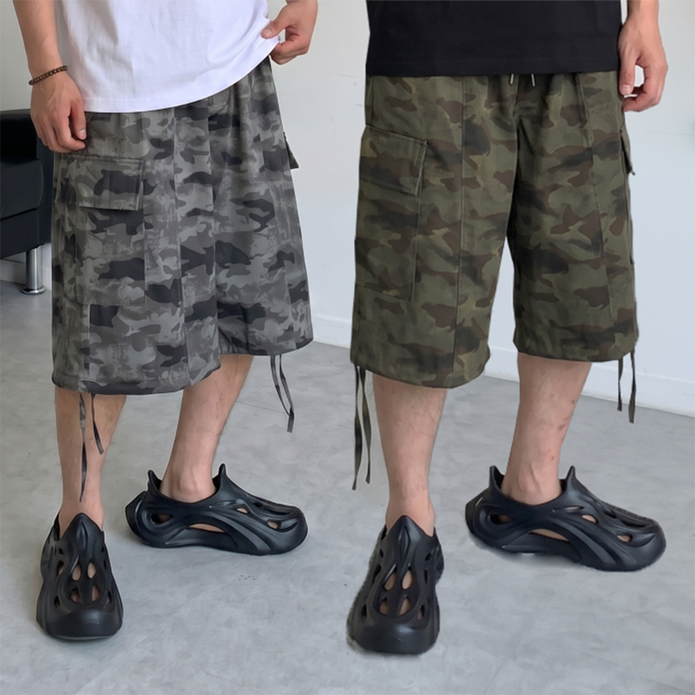 1+1 카모반바지 남자버뮤다반바지 벌룬팬츠 - 상품 이미지