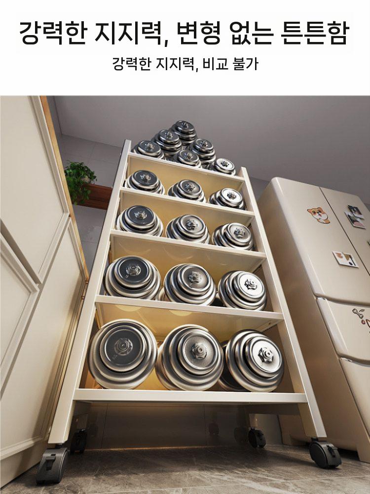 틈새 주방 수납장 좁은주방수납장 세탁기옆 부엌 정리함 - 상세 이미지 5