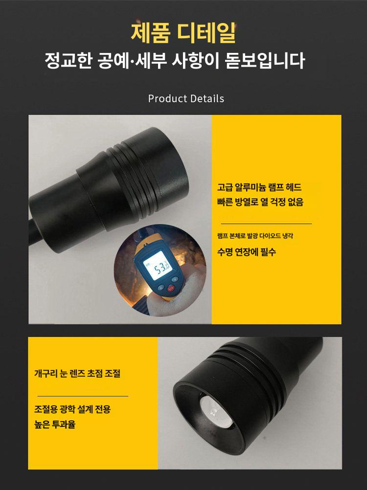 어항 LED 스팟조명 수중 스포트라이트 방수 집게형 각도조절 수초 관상어 조명 3W 삼색 조절 - 상세 이미지 3