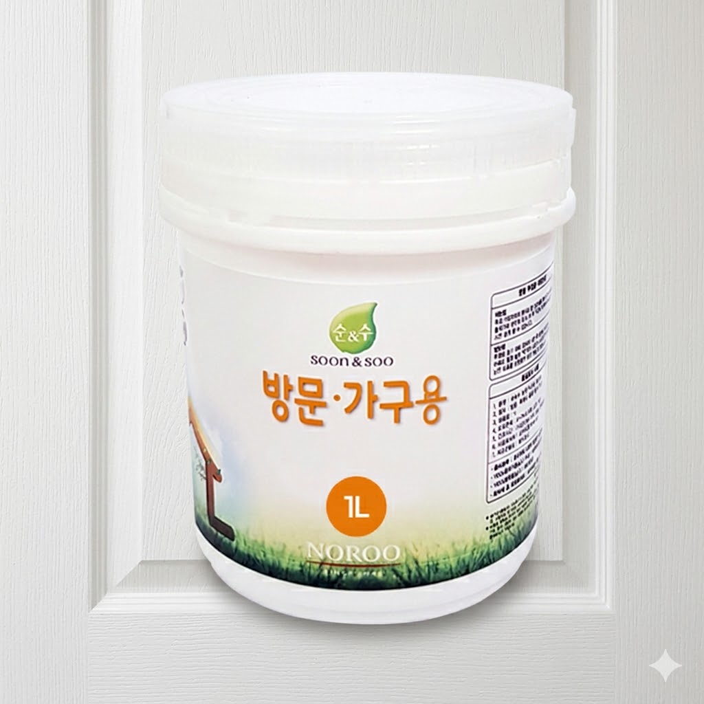 노루페인트 곰팡이방지 순앤수 친환경 수성페인트 1L 방문가구용 반광 - 상품 이미지