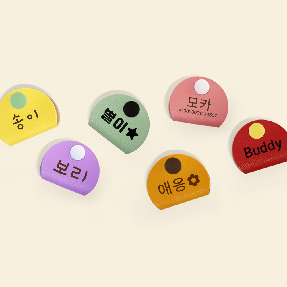 구바스 강아지 인식표 편리한 똑딱이 가죽이름표 미니백 - 상세 이미지 2