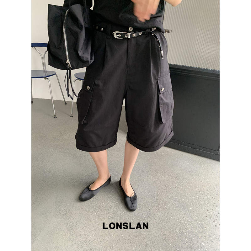 LONSLAN 론슬란 카고 와이드팬츠 여성반바지 여름 버뮤다팬츠 - 상세 이미지 3