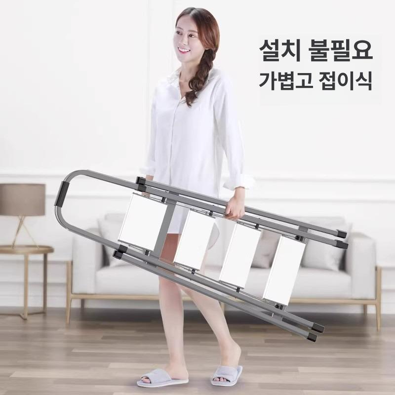 알루미늄 접이식 가정용 실내 다용도 경량 미니 인도어 업그레이드 알루미늄 발판 화이트3단 강화 두꺼운 - 상세 이미지 2