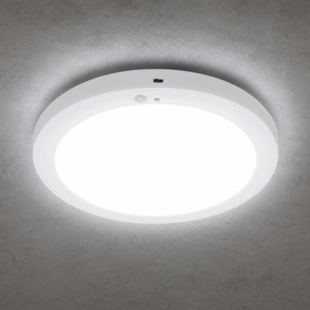 메가맨 LED 원형 센서등 더심플 MEGA 24W 250mm(10인치) 주광색 계단현관조명 - 상품 이미지