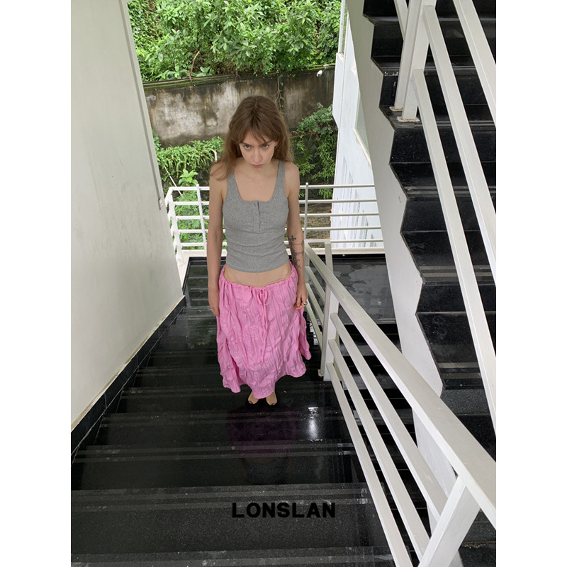 LONSLAN 론슬란 슬림 밴딩 스웻팬츠 트레이닝팬츠 베스트 나시세트 - 상세 이미지 5