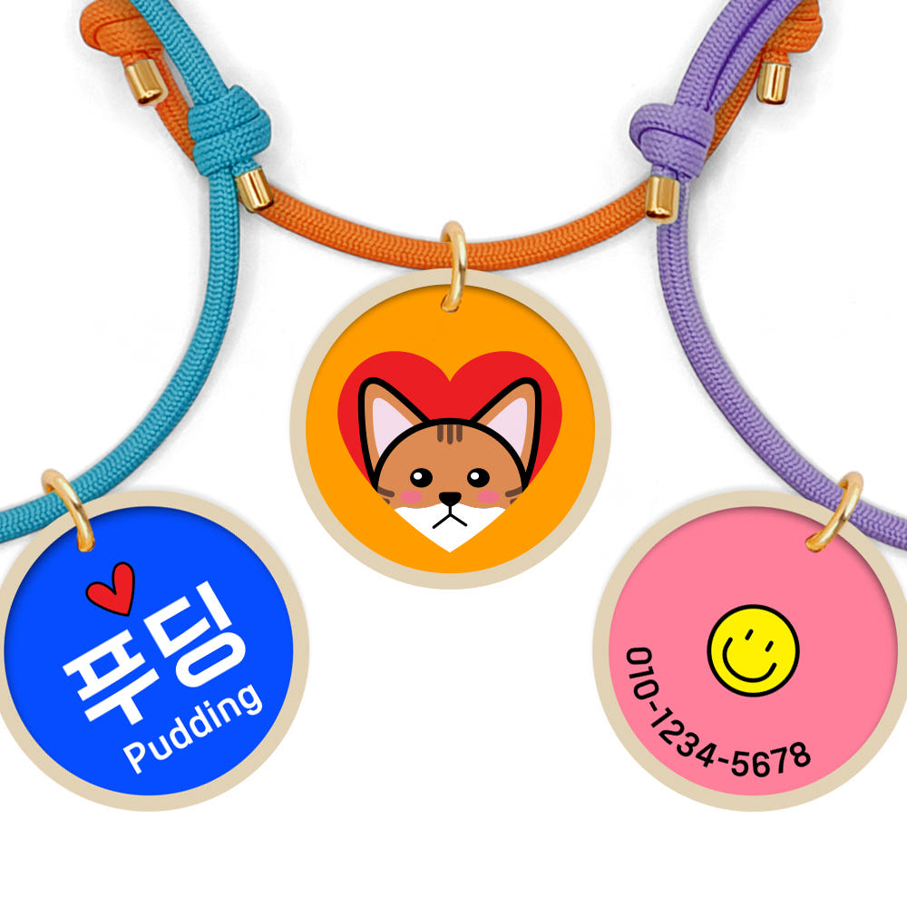 구바스 강아지 인식표 고양이 목걸이 가벼운 네임택 세트 소프트목걸이 이미지 8