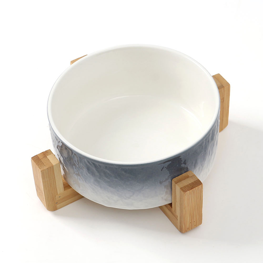 강아지도자기식기 반려동물 우드받침 도자기식기(16cm) 강아지밥그릇 고양이도자기식기 - 상세 이미지 3