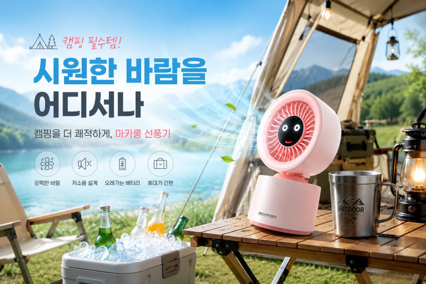 마카롱 온풍기 Ver.2 가정용 미니 캠핑 휴대용 사무실 발난로 소형 PTC히터 판매처 상세 정보 이미지 1