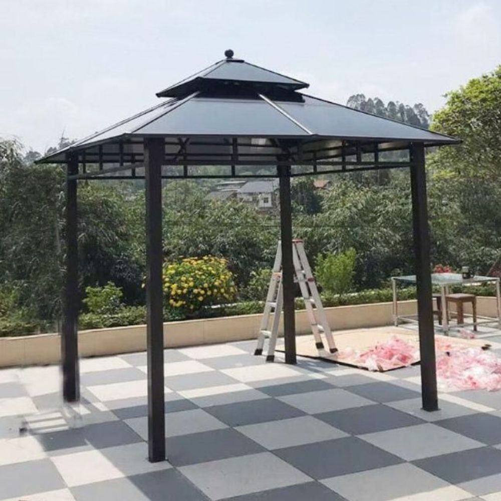 야외 파고라 정자 풀옵션 풀장 세트 펜션 바베큐장 조립식 원두막 2.6x2.6m - 상품 이미지