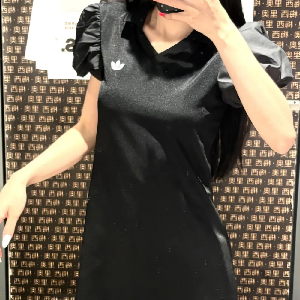 아디다스 오리지널 벌룬 슬리브 미니원피스 블랙 KD0302 - 상세 이미지 3