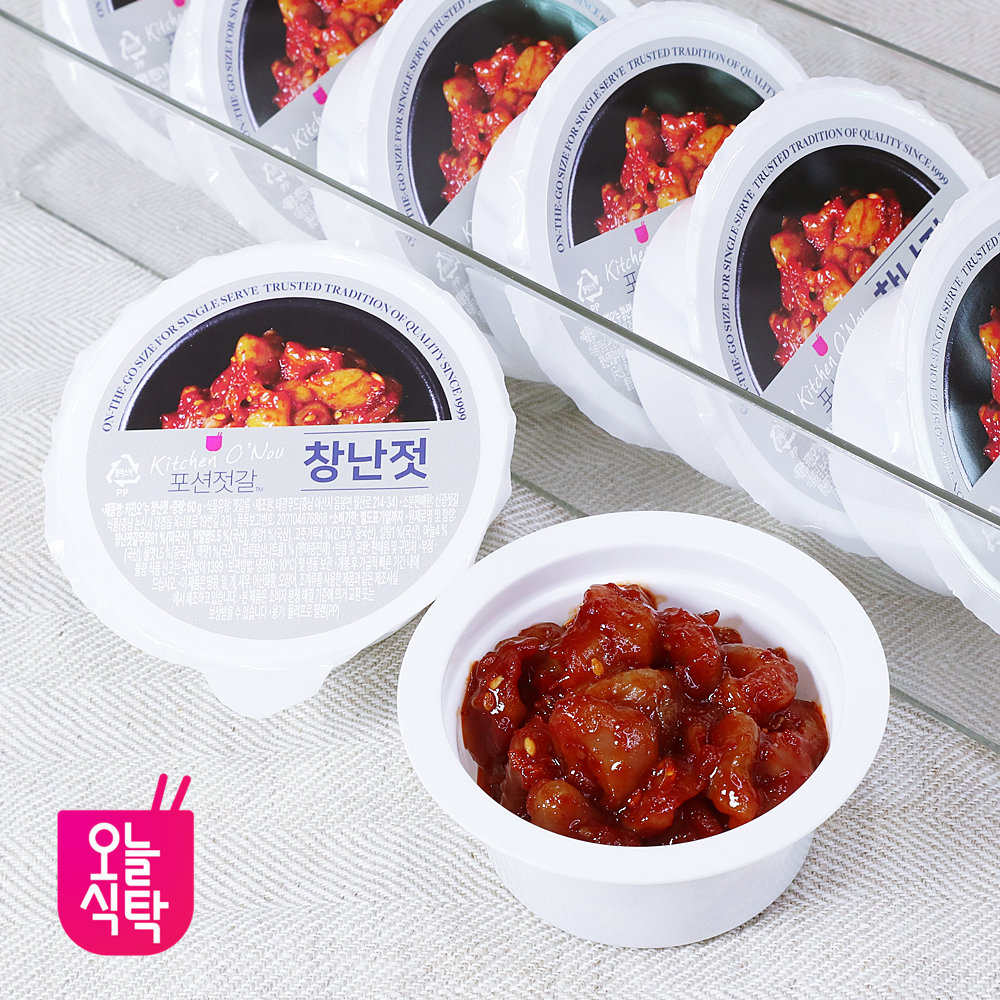 강경 오늘식탁 창란젓 소포장 포션 젓갈 캠핑 여행 도시락 국내제조 60g, 5개 - 상품 이미지