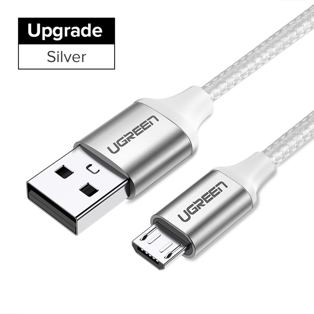 유그린 고급형 마이크로 5핀 USB 퀵차지 고속충전케이블 US290 실버, 1개, 1m - 상세 이미지 2