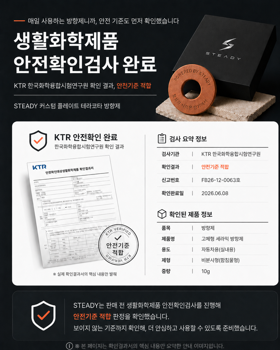 스테디프로 커스텀 원판 테라코타 차량용 방향제 헬스 자동차 송풍구 디퓨저 이미지 6