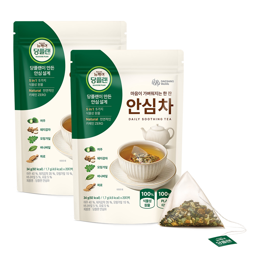 뉴케어 당플랜 안심차 여주 돼지감자 모링가잎 34g, 20개입, 2개 - 상품 이미지