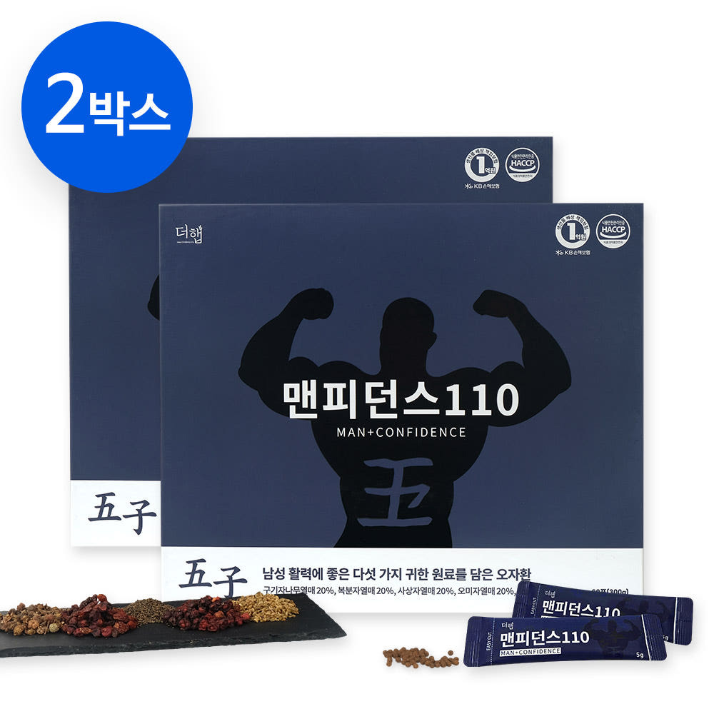 더햅 맨피던스110 오자환 남성 활력 아빠 남편 생일 선물 아르기닌 60포, 2개 - 상품 이미지