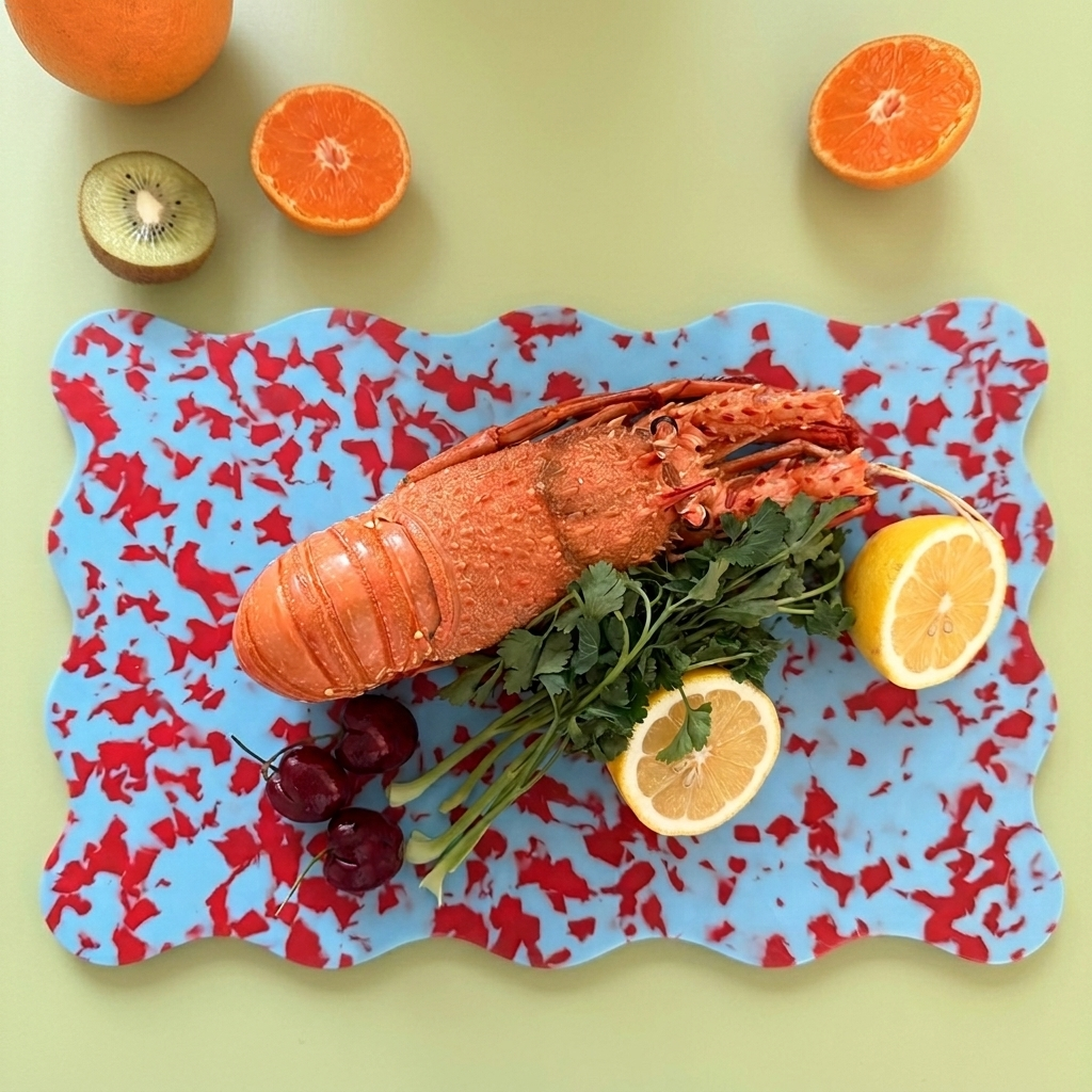 살림오늘 발레 컨페티 UPE 프리미엄 도마 웨이브 37X24.5, 오션루비 - 상품 이미지