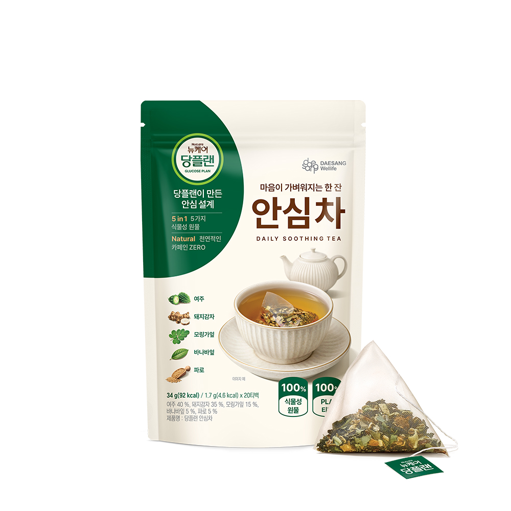 뉴케어 당플랜 안심차 여주 돼지감자 모링가잎 34g, 20개입, 1개 - 상품 이미지