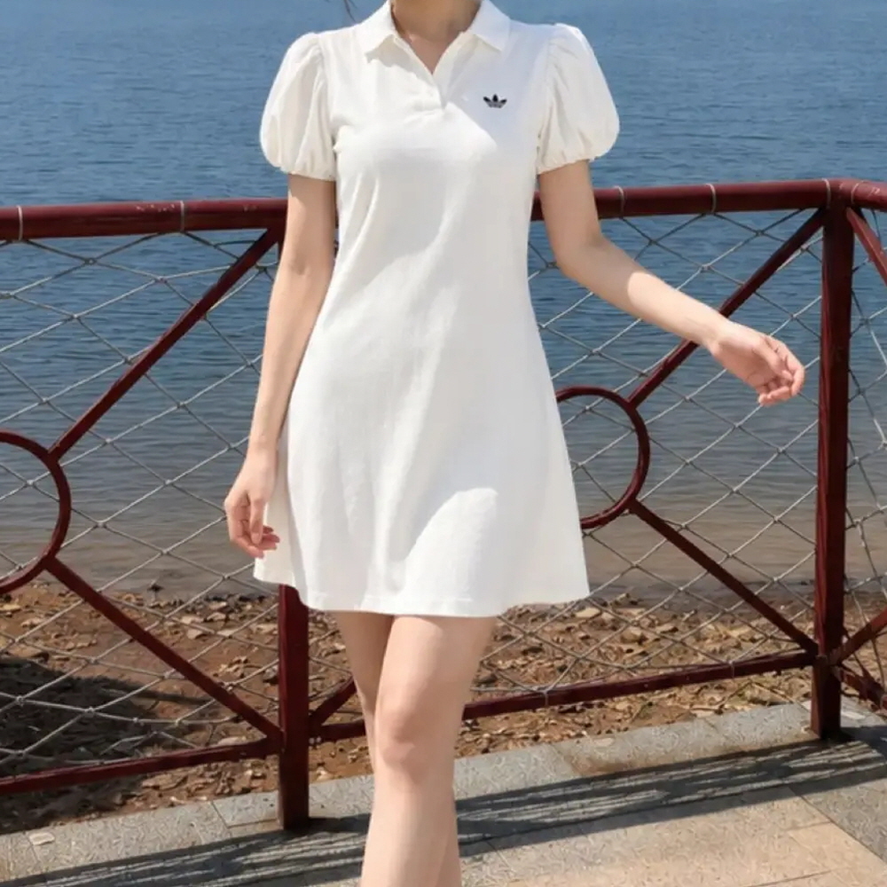 아디다스 오리지널 벌룬 슬리브 미니원피스 오프 화이트 KE3437 이미지 6
