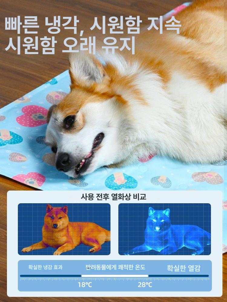 반려동물 쿨매트 강아지 고양이 여름 냉감패드 블루스노우워싱 A 40x30cm 5kg - 상세 이미지 2