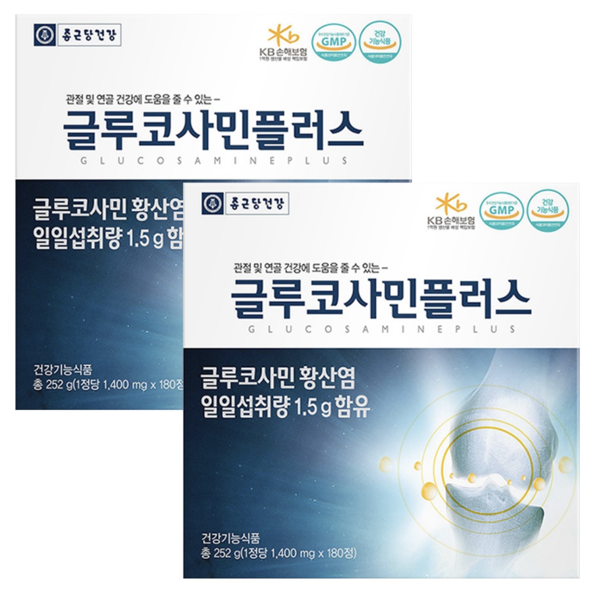 종근당건강 글루코사민 플러스 관절 연골 뼈건강 영양제 180캡슐, 2개 - 상품 이미지