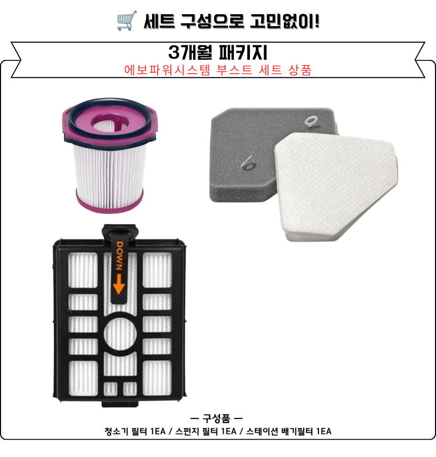 [호환] 샤크 에보파워시스템 부스트 LC600KRGY 무선청소기 소모품 12개월 세트 - 상세 이미지 2