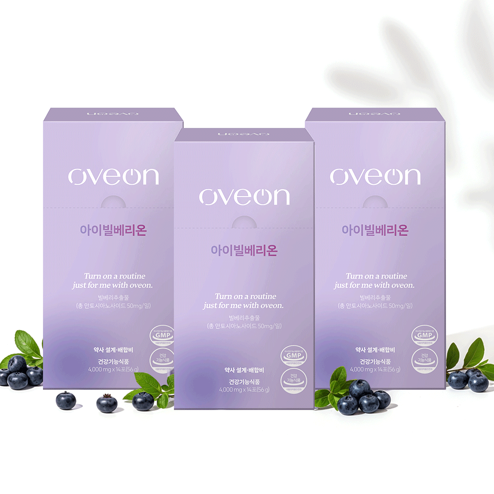 오브온 약사설계&배합 아이빌베리온 안토시아닌 눈 건강 눈 피로 개선 14포, 3개 - 상품 이미지