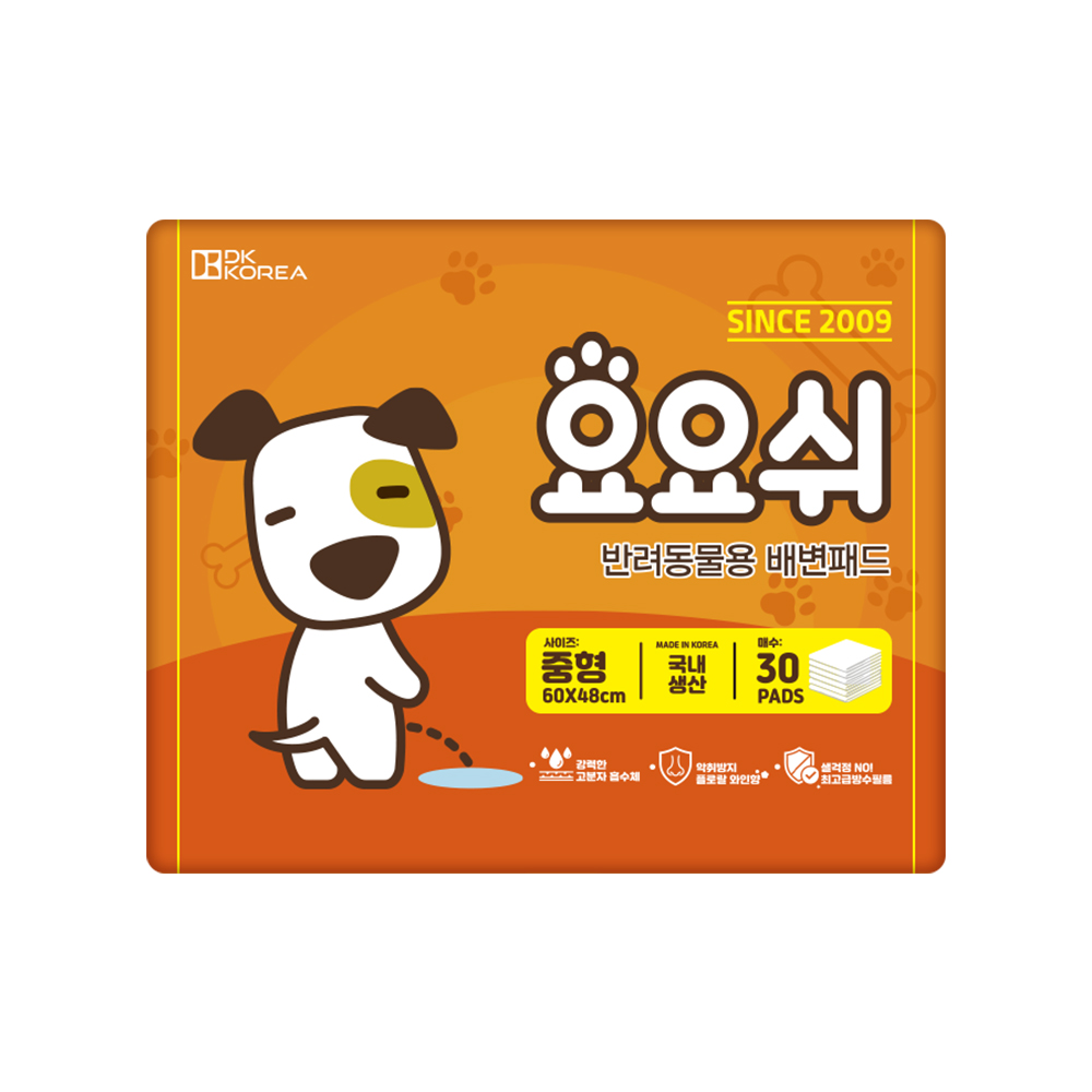 [요요쉬] 강아지 배변패드 플로럴와인향 중형, 30매입, 1개 - 상품 이미지
