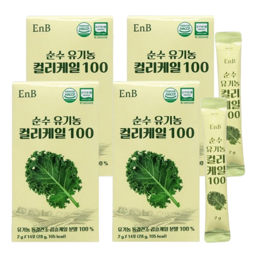 EnB 순수 유기농 컬리케일 100 2g 파이토케미컬 해썹 동결건조 14포, 4개 - 상품 이미지