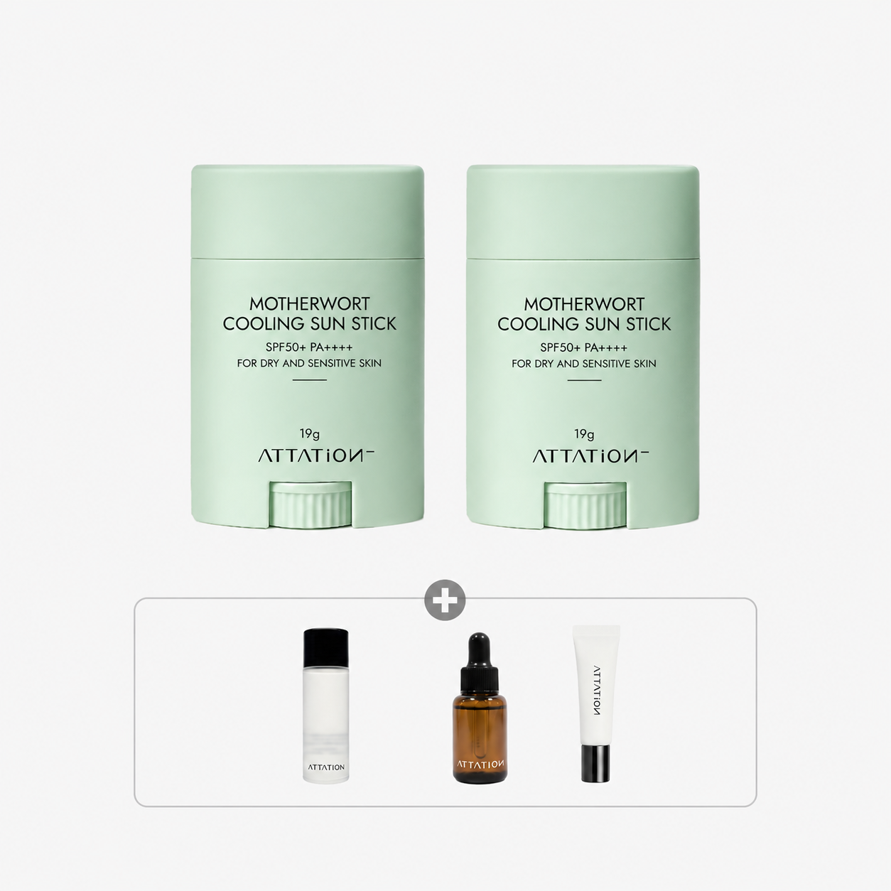 어테이션 익모초 쿨링 선스틱 SPF50+/PA++++ 듀오 - 상품 이미지
