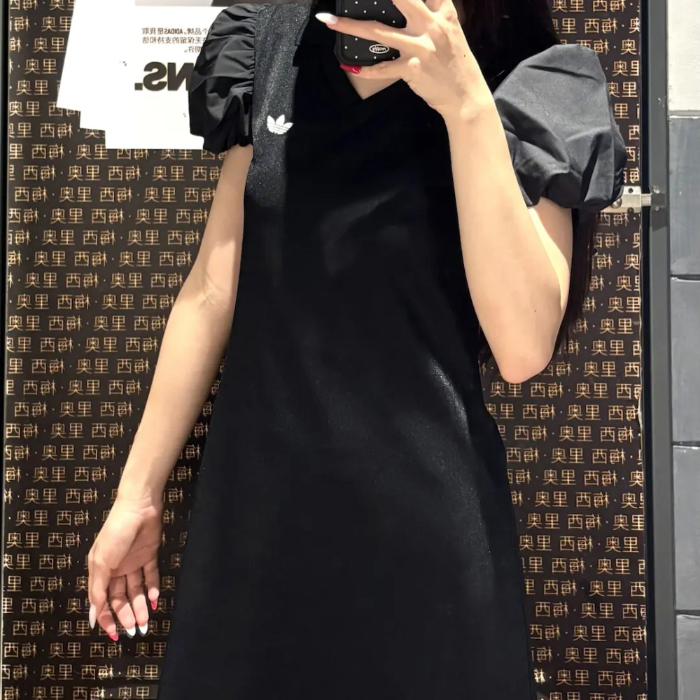 아디다스 오리지널 벌룬 슬리브 미니원피스 블랙 KD0302 이미지 6