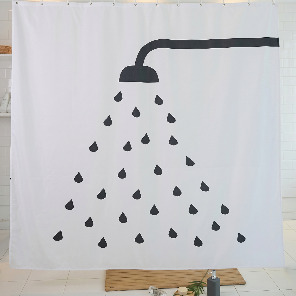 쿠웅 물막이 샤워커튼 분위기에 맞는 다양한 종류 180x180cm, 흰색샤워기 2