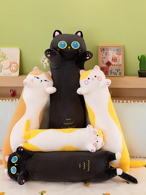 고양이 바디필로우 대형 롱쿠션 봉제 인형 베개 블랙캣 70cm - 상세 이미지 2