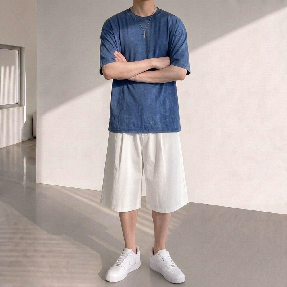 남자버뮤다팬츠 치노반바지 6부바지 흰색반바지 이미지 7