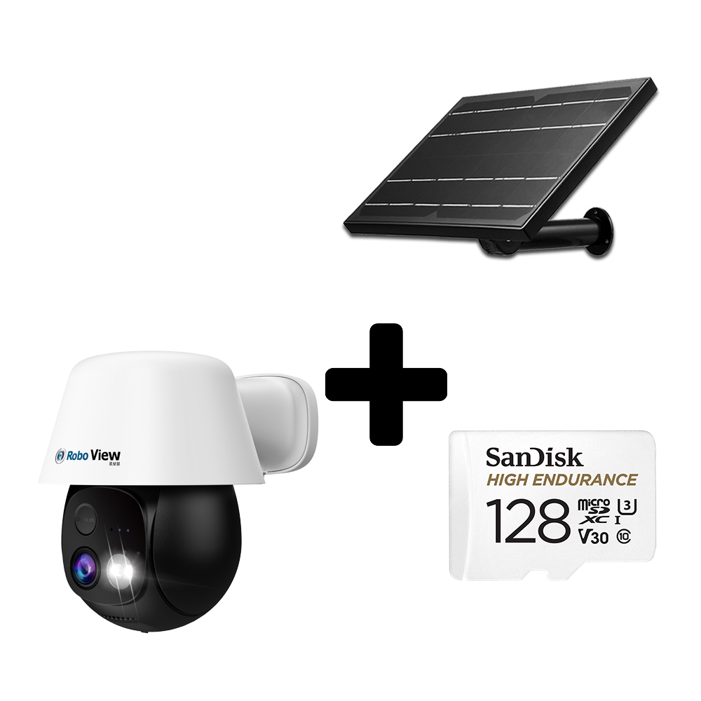 글로벌아이넷 로보뷰S10 + 128GB + 8W태양광 무선 배터리 상시녹화 AOV CCTV - 상품 이미지