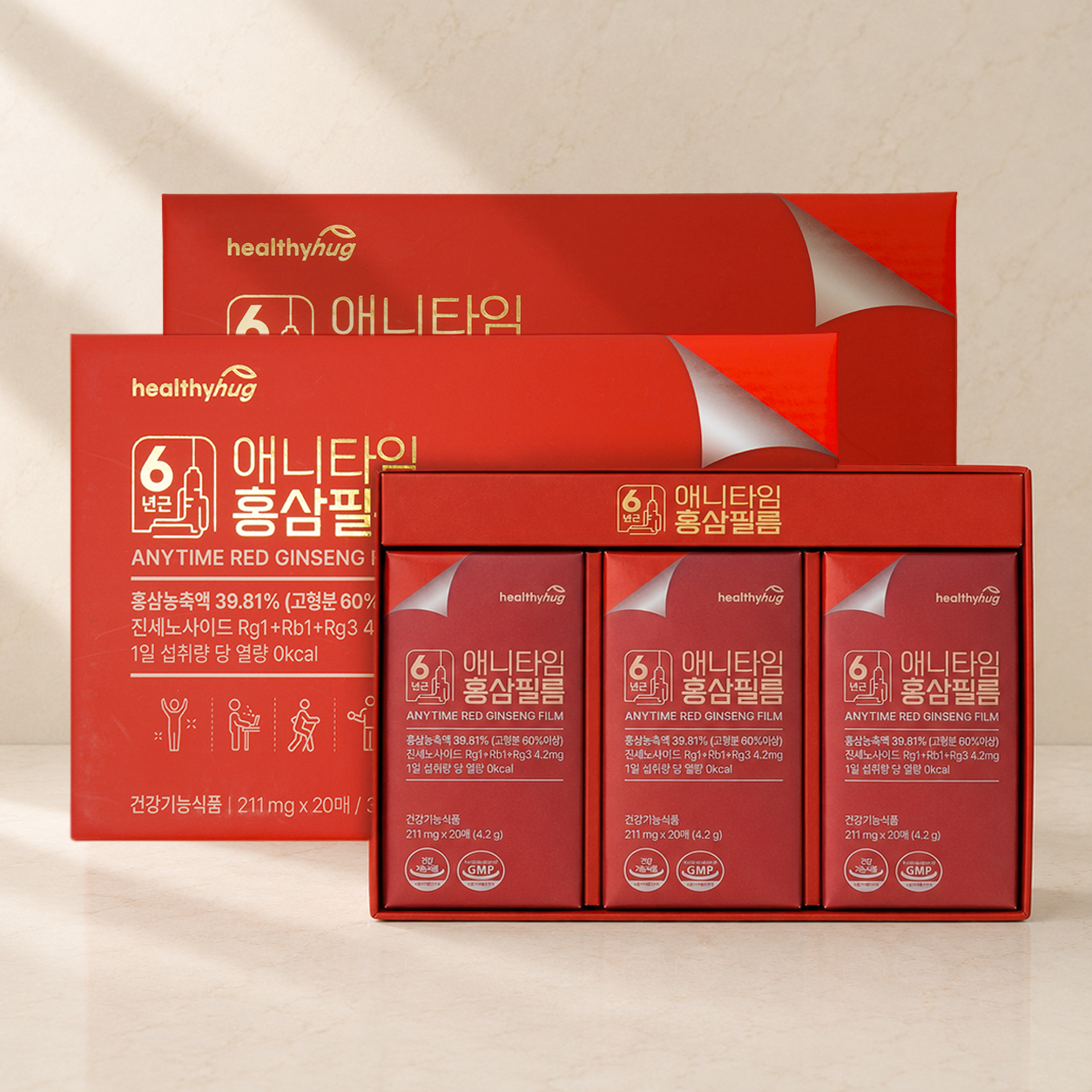 [추석선물] 애니타임 홍삼 필름 세트 6년근 홍삼농축 60포, 3개 - 상품 이미지