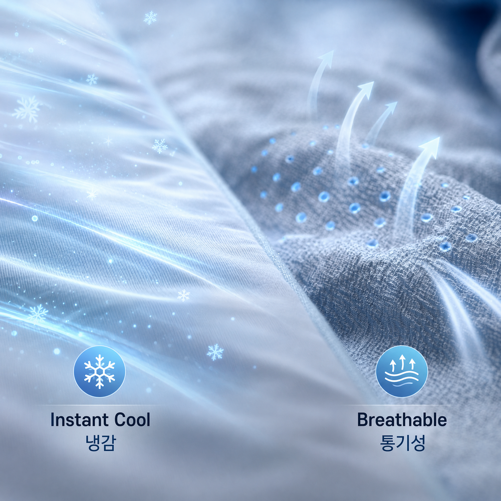 여름이불 시원한 통풍 냉감 가벼운 통기성 부드러운 차렵이불 - 상세 이미지 3