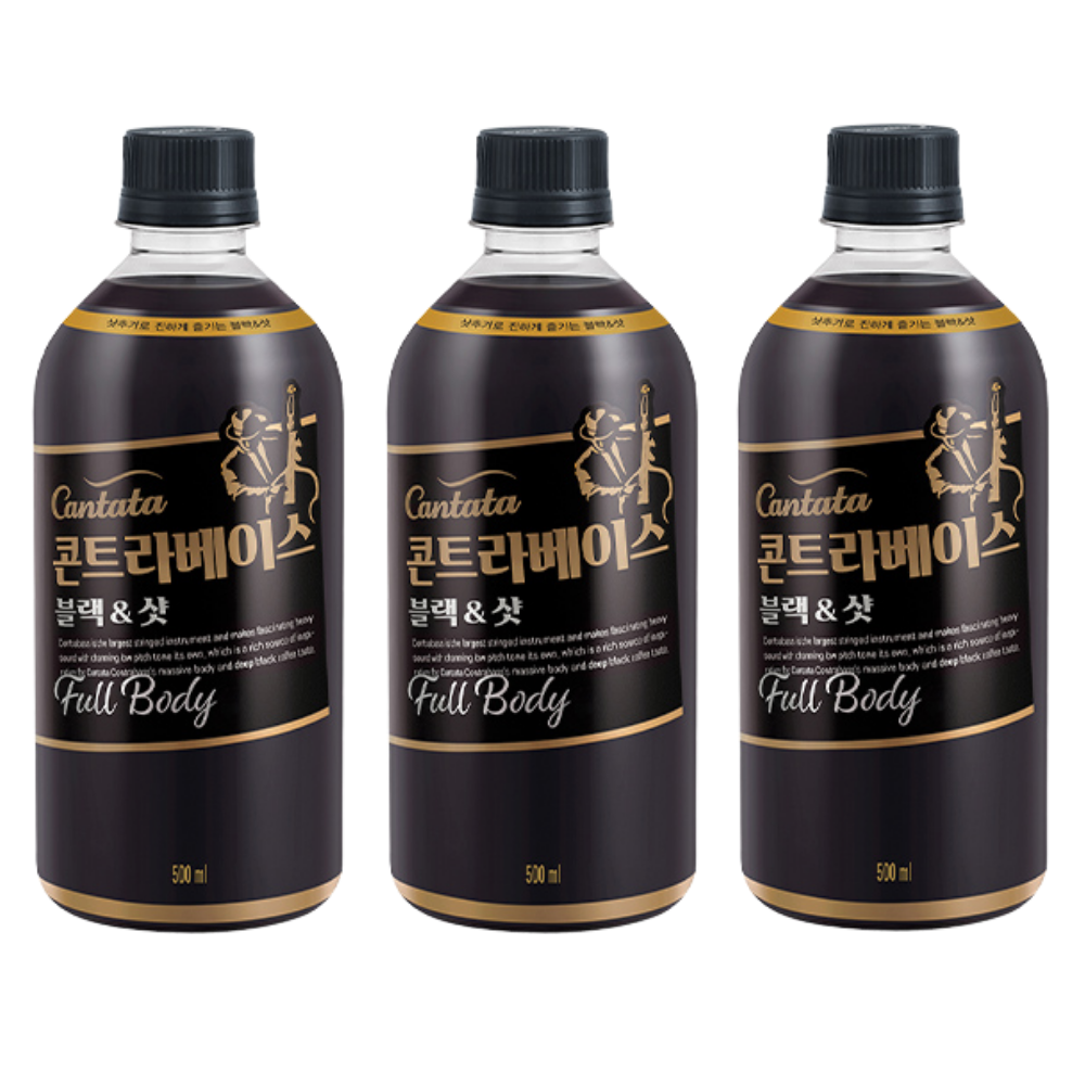 칸타타 콘트라베이스 500ml 블랙 앤 샷 스위트블랙 라떼 디카페인 블랙 각4개씩 12개 - 상세 이미지 4