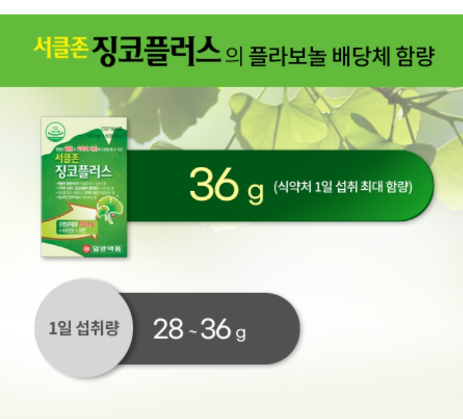 서클존 징코 플러스 기억력 감퇴 혈액순환 혈행개선 은행잎추출물 효능 영양제 은행엽건조엑스 이미지 6