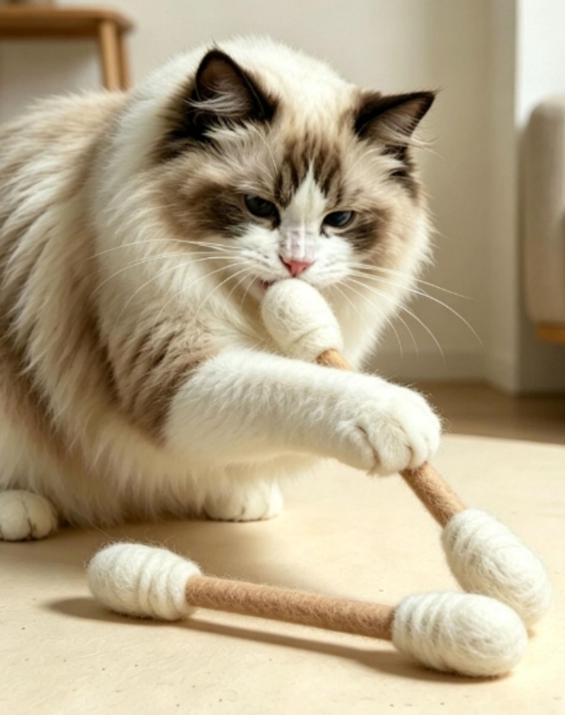 고양이 양모 면봉 장난감 15cm 캣닢 마따따비 고양이 강아지 애완견 반려묘 반려동물 용품 이미지 7