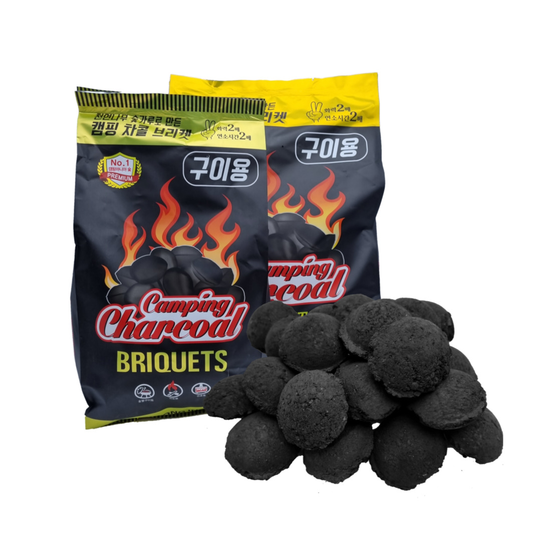 우주캠핑 차콜 브리켓 1kg 고기 바베큐 캠핑숯 - 상세 이미지 4
